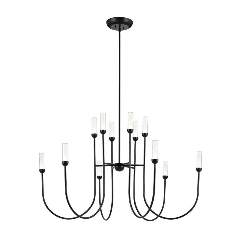 Kichler 52758 Moraine 12-lt 50" LED Chandelier - Black