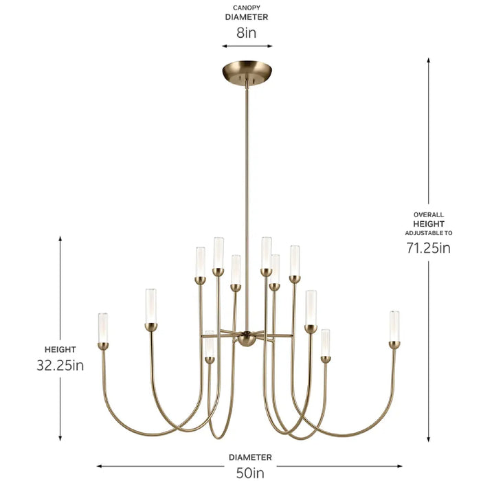 Kichler 52758 Moraine 12-lt 50" LED Chandelier