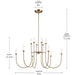 Kichler 52758 Moraine 12-lt 50" LED Chandelier