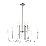 Kichler 52758 Moraine 12-lt 50" LED Chandelier - Polished Nickel