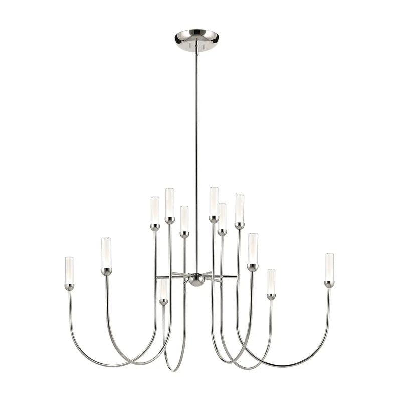 Kichler 52758 Moraine 12-lt 50" LED Chandelier - Polished Nickel