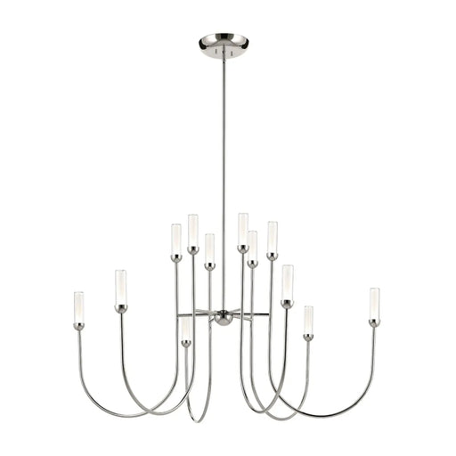 Kichler 52758 Moraine 12-lt 50" LED Chandelier - Polished Nickel