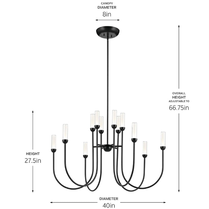 Kichler 52759 Moraine 12-lt 40" LED Chandelier