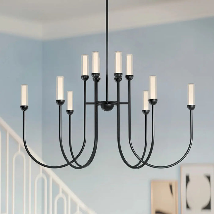 Kichler 52759 Moraine 12-lt 40" LED Chandelier - Black