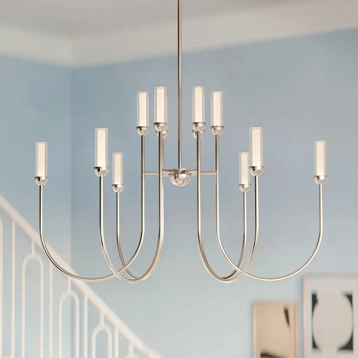 Kichler 52759 Moraine 12-lt 40" LED Chandelier - Polished Nickel