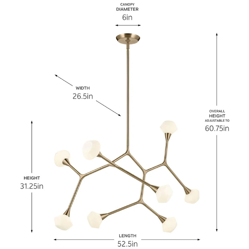 Kichler 52763 Cassius 8-lt 53" Chandelier