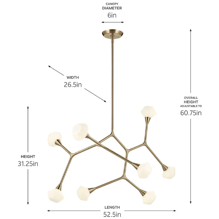 Kichler 52763 Cassius 8-lt 53" Chandelier