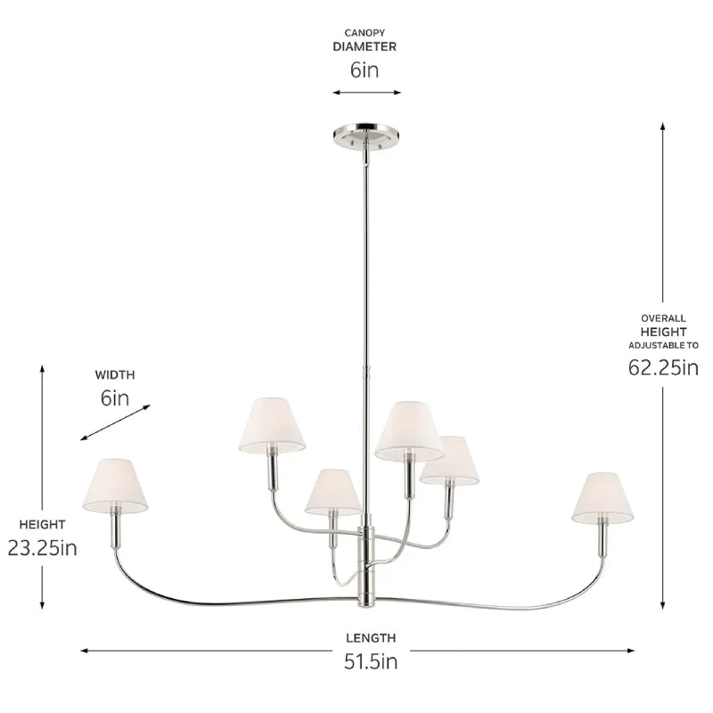 Kichler 52768 Eadie 6-lt 52" Chandelier