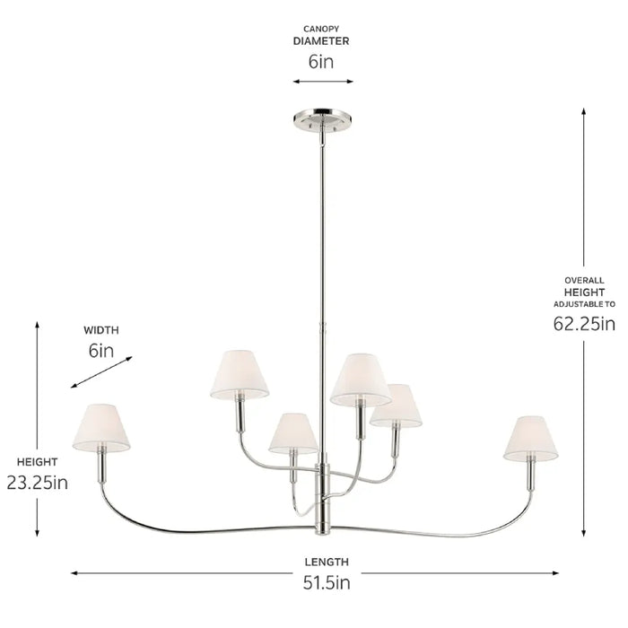 Kichler 52768 Eadie 6-lt 52" Chandelier
