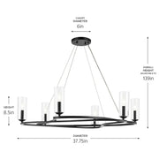 Kichler 52771 Harpin 6-lt 38" Chandelier