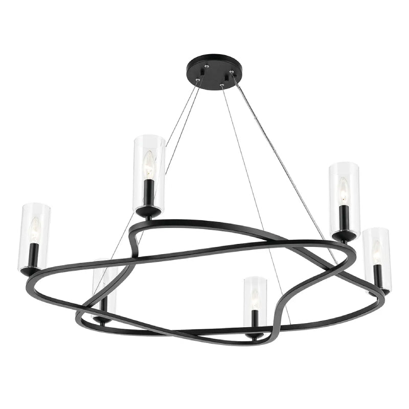 Kichler 52771 Harpin 6-lt 38" Chandelier - Black