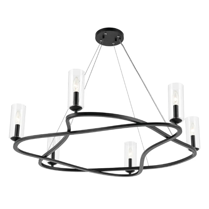 Kichler 52771 Harpin 6-lt 38" Chandelier - Black