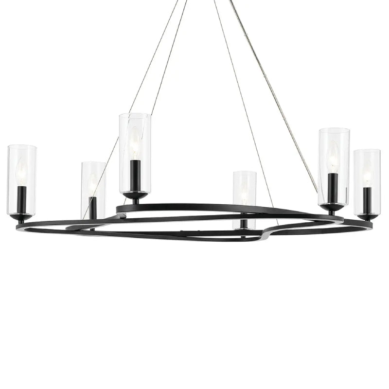 Kichler 52771 Harpin 6-lt 38" Chandelier - Black