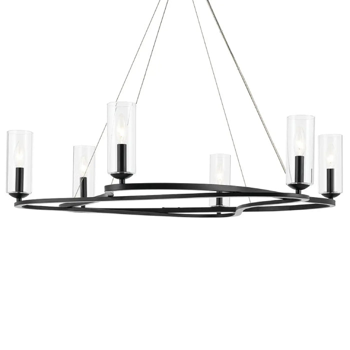 Kichler 52771 Harpin 6-lt 38" Chandelier - Black