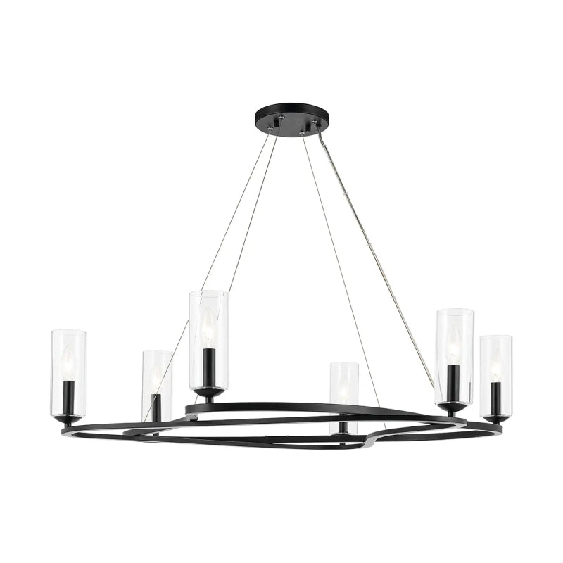 Kichler 52771 Harpin 6-lt 38" Chandelier - Black