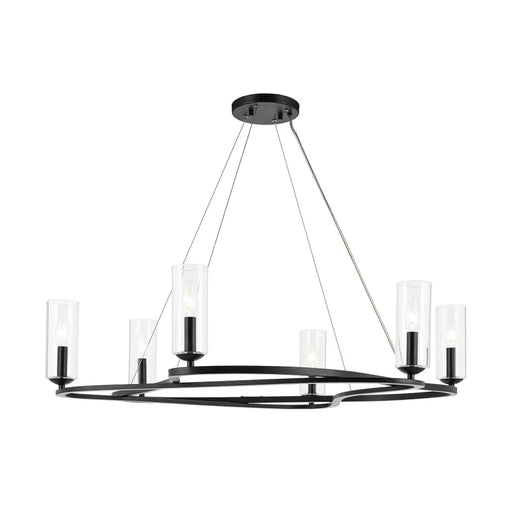 Kichler 52771 Harpin 6-lt 38" Chandelier - Black