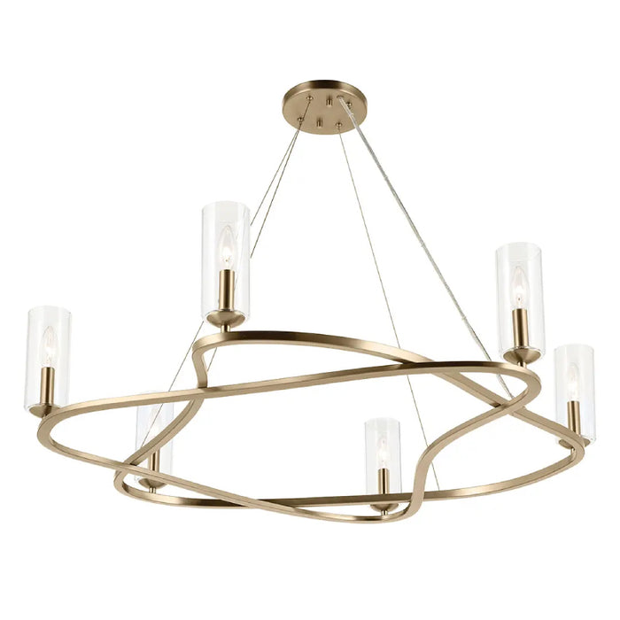 Kichler 52771 Harpin 6-lt 38" Chandelier - Champagne Bronze