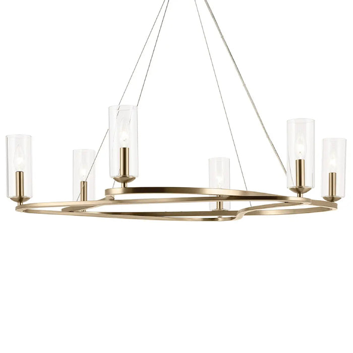 Kichler 52771 Harpin 6-lt 38" Chandelier - Champagne Bronze