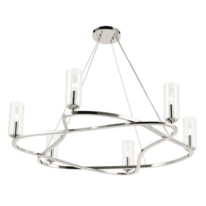 Kichler 52771 Harpin 6-lt 38" Chandelier - Polished Nickel
