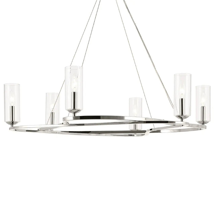Kichler 52771 Harpin 6-lt 38" Chandelier - Polished Nickel