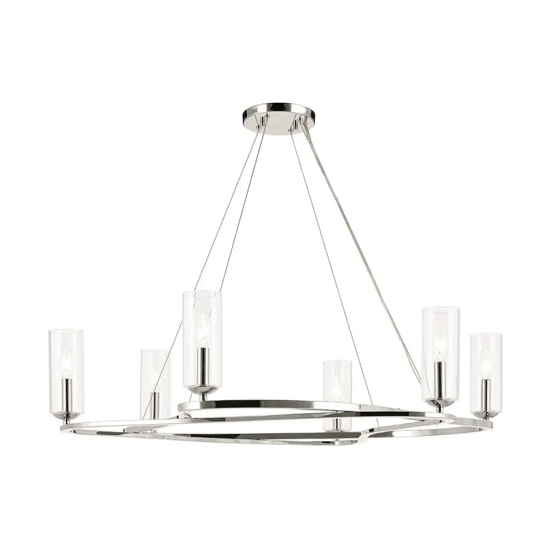 Kichler 52771 Harpin 6-lt 38" Chandelier - Polished Nickel