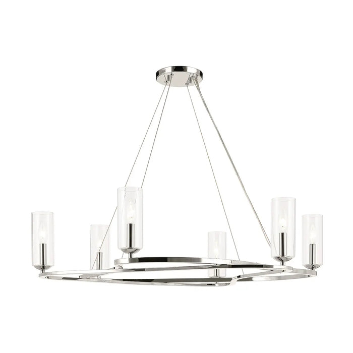 Kichler 52771 Harpin 6-lt 38" Chandelier - Polished Nickel