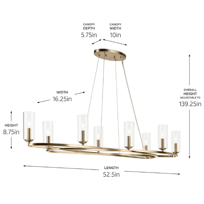 Kichler 52772 Harpin 8-lt 53" Chandelier