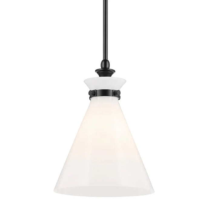 Kichler 52774 Laria 1-lt 11" Pendant - Black White Glass