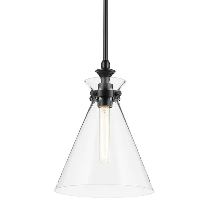 Kichler 52774 Laria 1-lt 11" Pendant - Black Clear Glass