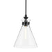 Kichler 52774 Laria 1-lt 11" Pendant - Black Clear Glass