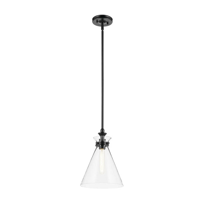 Kichler 52774 Laria 1-lt 11" Pendant - Black Clear Glass