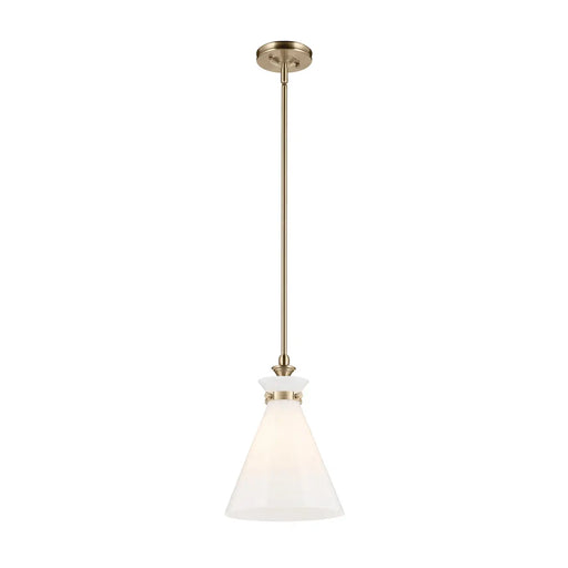 Kichler 52774 Laria 1-lt 11" Pendant - Champagne Bronze White Glass