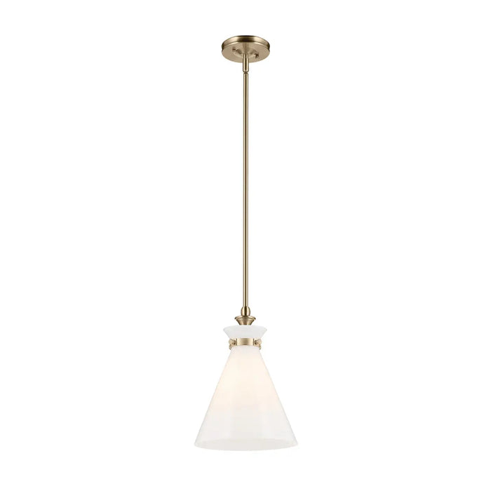Kichler 52774 Laria 1-lt 11" Pendant - Champagne Bronze White Glass