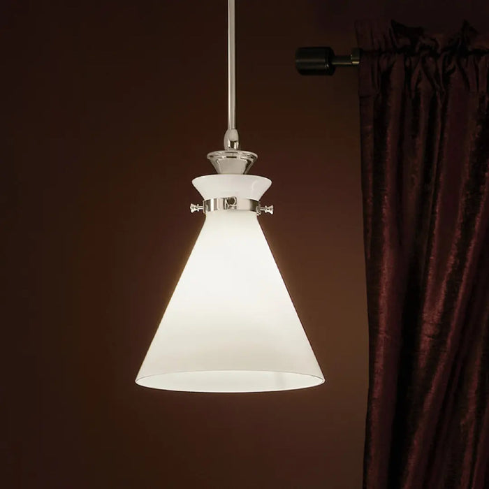 Kichler 52774 Laria 1-lt 11" Pendant - Polished Nickel White Glass