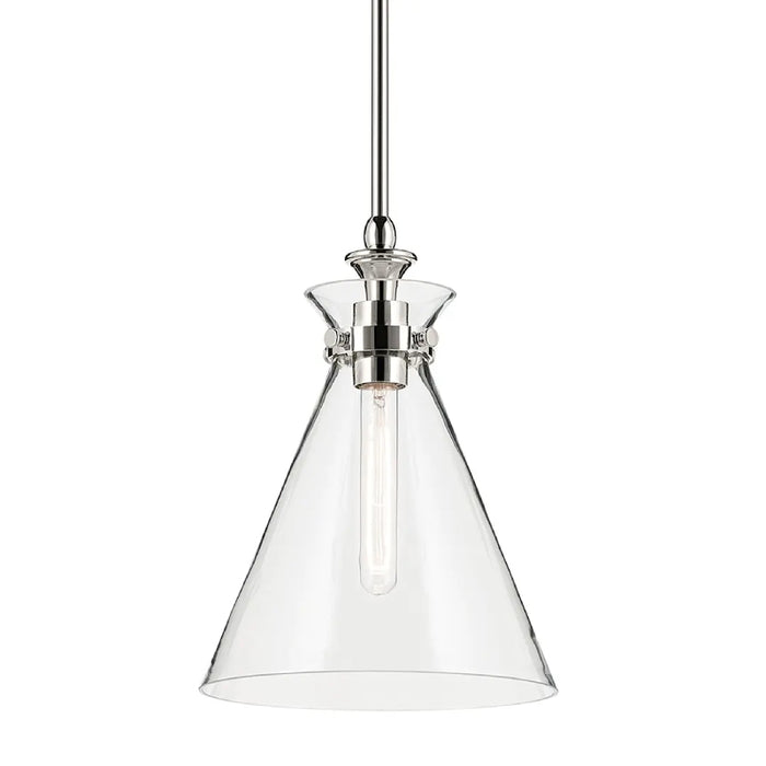 Kichler 52774 Laria 1-lt 11" Pendant - Polished Nickel Clear Glass
