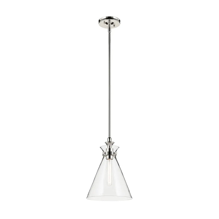 Kichler 52774 Laria 1-lt 11" Pendant - Polished Nickel Clear Glass