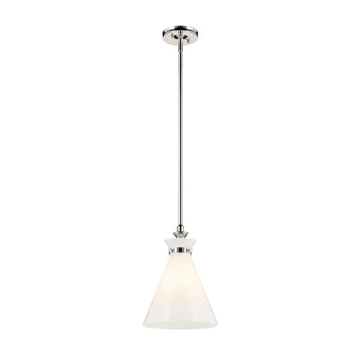 Kichler 52774 Laria 1-lt 11" Pendant - Polished Nickel White Glass
