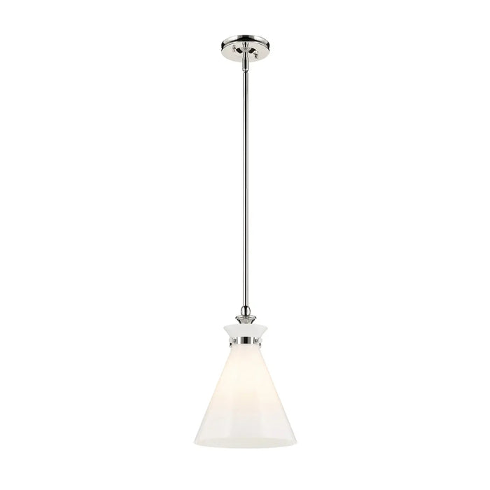 Kichler 52774 Laria 1-lt 11" Pendant - Polished Nickel White Glass