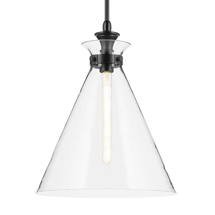 Kichler 52775 Laria 1-lt 16" Pendant - Black Clear Glass