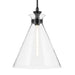 Kichler 52775 Laria 1-lt 16" Pendant - Black Clear Glass