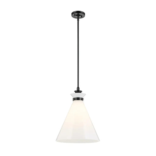 Kichler 52775 Laria 1-lt 16" Pendant - Black White Glass