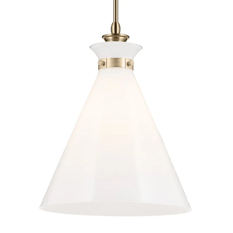 Kichler 52775 Laria 1-lt 16" Pendant - Champagne Bronze White Glass