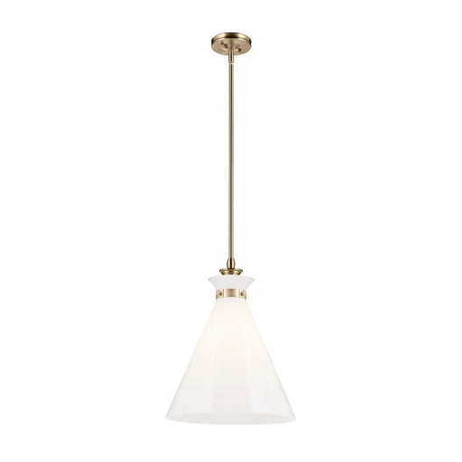 Kichler 52775 Laria 1-lt 16" Pendant - Champagne Bronze White Glass