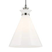 Kichler 52775 Laria 1-lt 16" Pendant - Polished Nickel White Glass