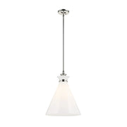 Kichler 52775 Laria 1-lt 16" Pendant - Polished Nickel White Glass