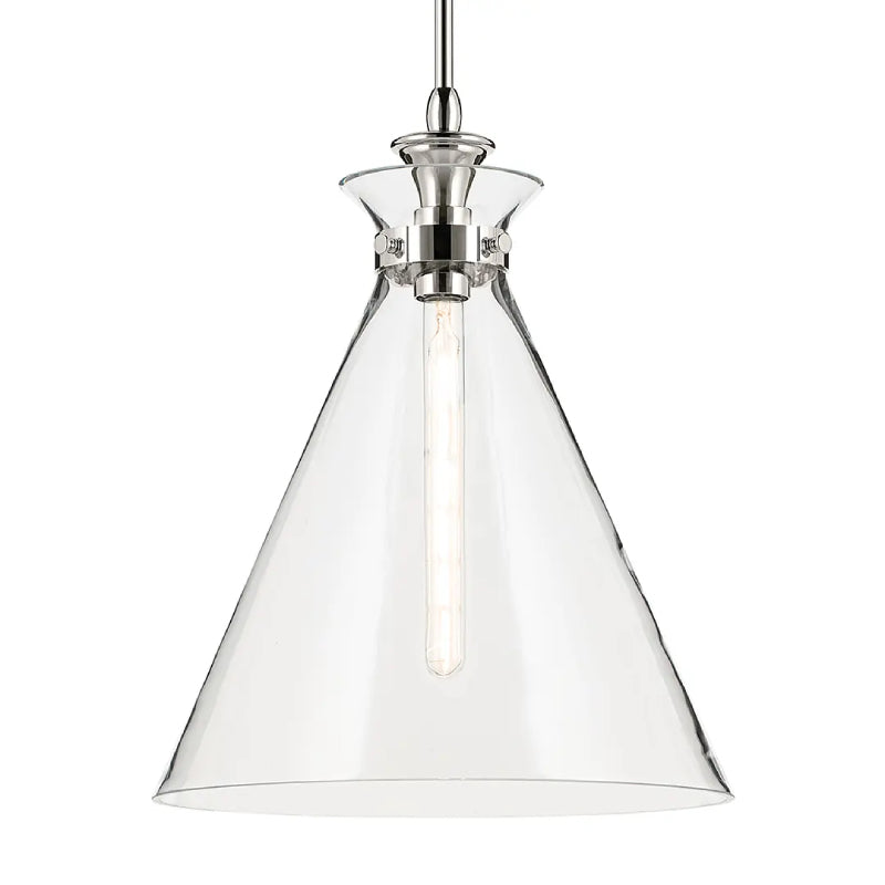Kichler 52775 Laria 1-lt 16" Pendant - Polished Nickel Clear Glass