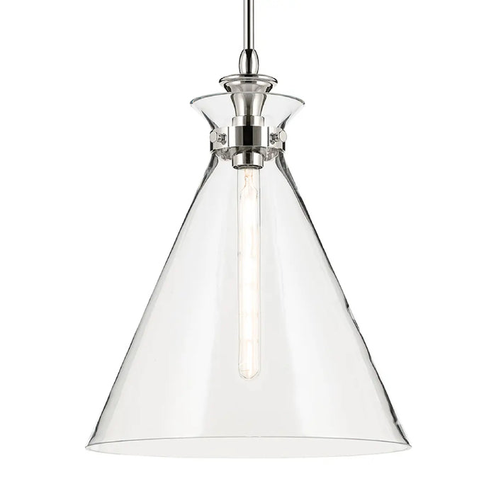 Kichler 52775 Laria 1-lt 16" Pendant - Polished Nickel Clear Glass