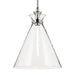 Kichler 52775 Laria 1-lt 16" Pendant - Polished Nickel Clear Glass