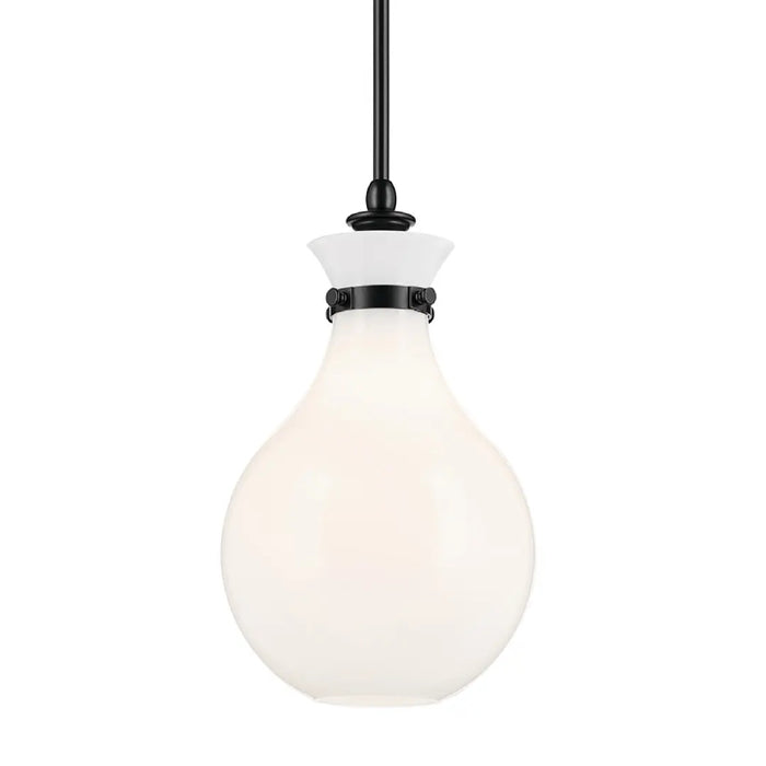 Kichler 52776 Laria 1-lt 10" Pendant - Black White Glass
