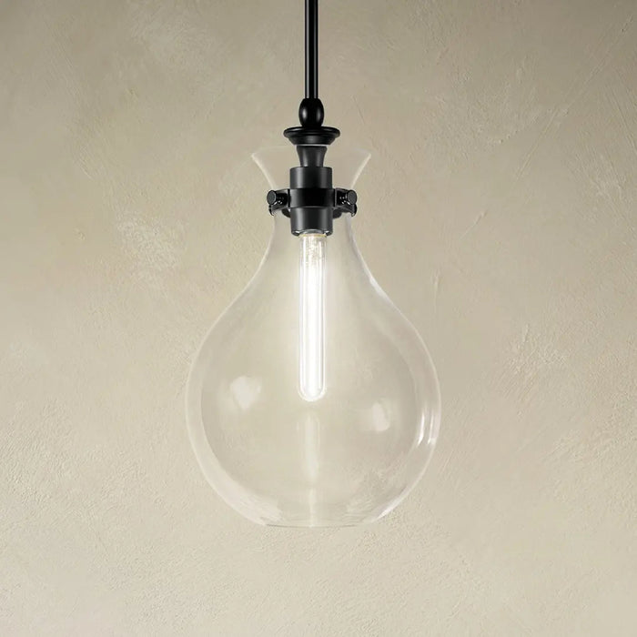 Kichler 52776 Laria 1-lt 10" Pendant - Black Clear Glass